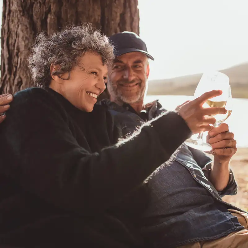 two people having wine